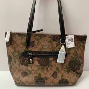Coach Unique! Brown Coated Rose Shoulder Bag